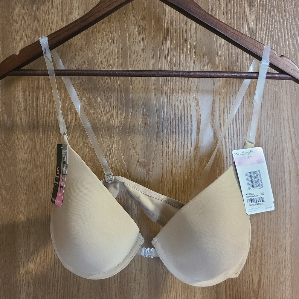 Maidenform Invisible Options Front-Close Demi Bra in beige